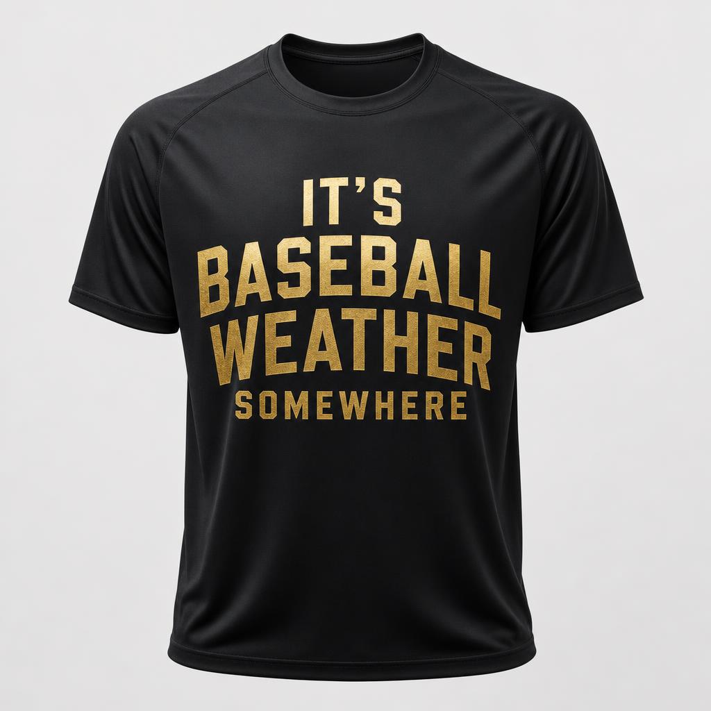 It's Baseball Weather Somewhere Tee — front